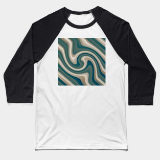 Blue Green Waves Baseball T-Shirt